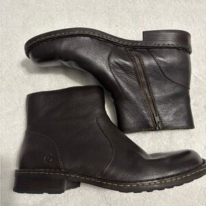 Born Rich Brown Leather Ankle Boots